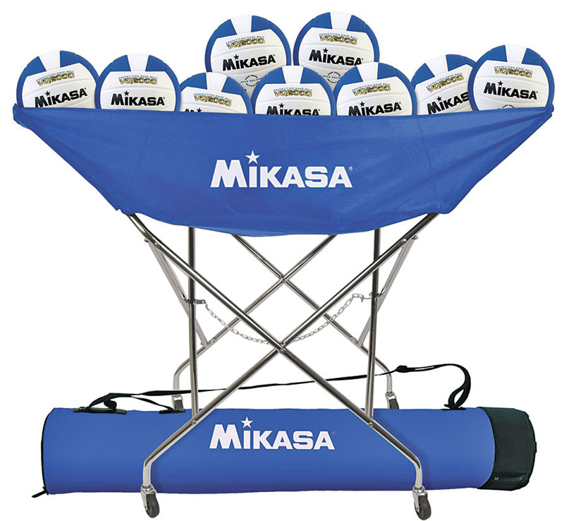 Mikasa Royal Blue Team Pack w/ cart and 10 VQ2000 Volleyballs