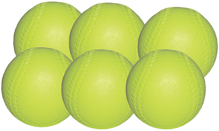 Pack of 6 Extra Soft Sponge Foam Softballs