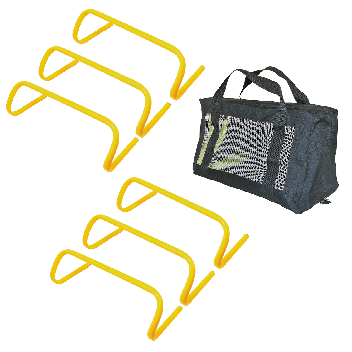 6" Yellow Speed Hurdles Set of 6 w/ bag