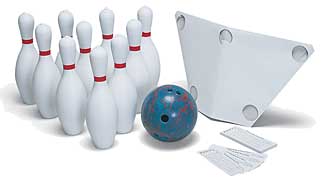 Plastic Bowling Set w/ 4 lb. 3 Finger Plastic Ball