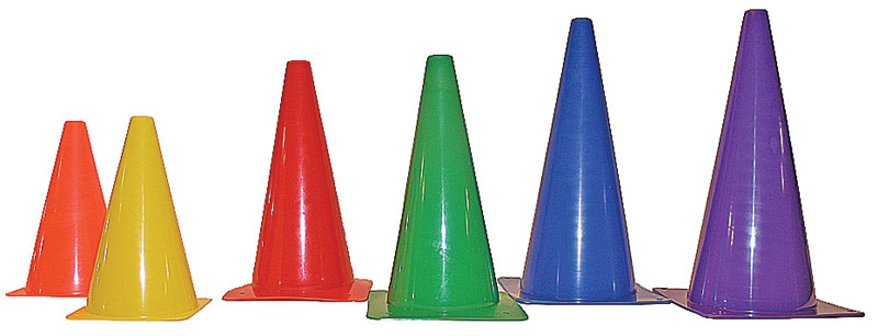 Lightweight Plastic Cones 6-Color Sets of 6