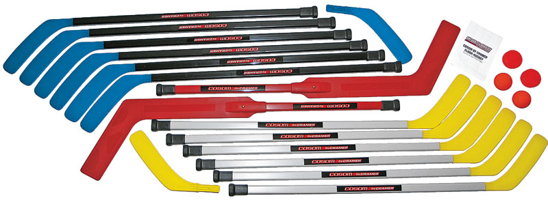 Cosom 43" Junior Plastic Hockey Set with Goalie Sticks (Indoor)