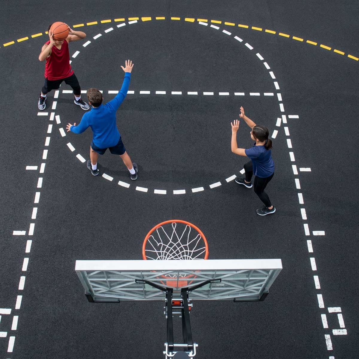 Basketball Court Stencil