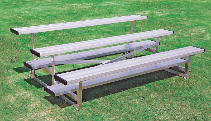 30-seat Bleachers (3-row, 15'L, double foot planks) QUICK SHIP!