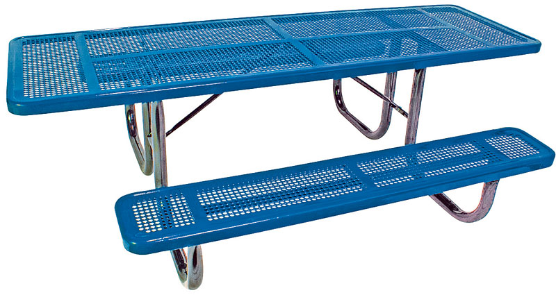 8' Extra-Heavy-Duty Picnic Table Double ADA Accessible - Perforated