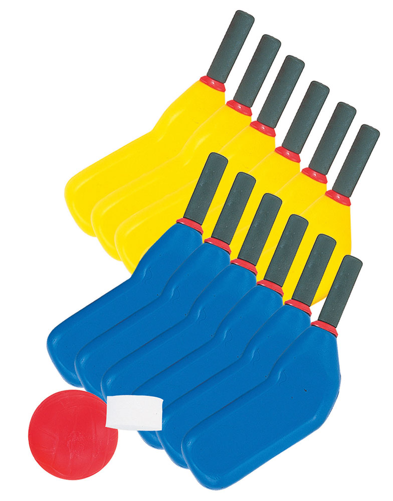 Set Includes 12 sticks, a foam ball and foam puck