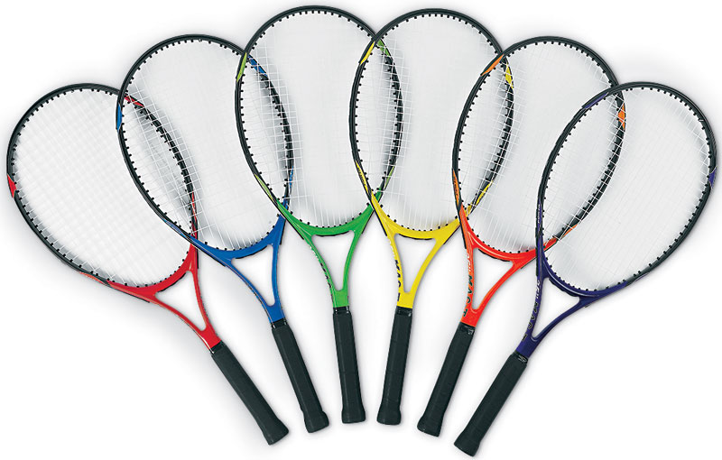 6-Color Set of 6 High-Quality School Tennis Rackets