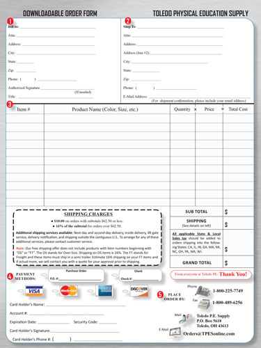 Toledo PE Order Form