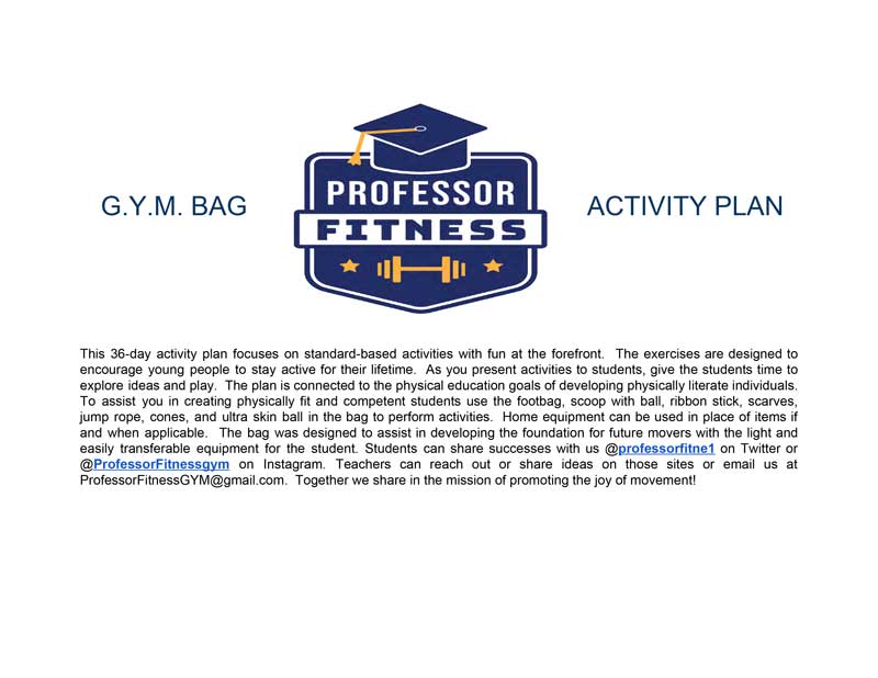 Professor Fitness Elementary School Curriculum